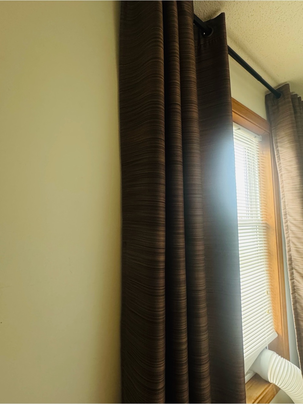 Brown Striped Grommet-Top Window Curtain Panel 50x84 2pcs - Picture 2 of 5